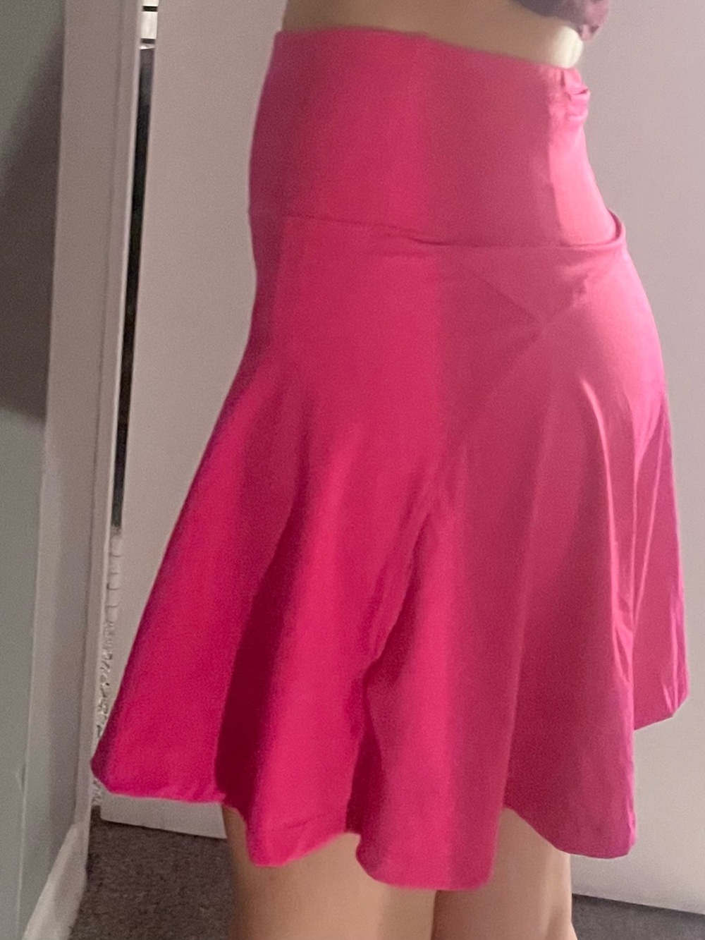 Dressed in LALA Bright Pink Skater Circle Skirt